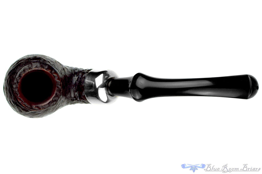 Blue Room Briars is proud to present this Peterson System Standard 302 Bent Rusticated Apple with Nickel Estate Pipe
