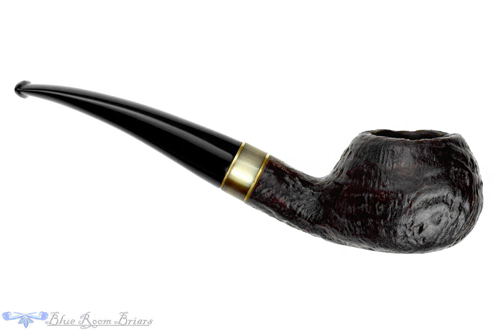 Blue Room Briars is proud to present this Brebbia Sabbiata Brass 8462 Bent Sandblast Tomato with Horn Estate Pipe