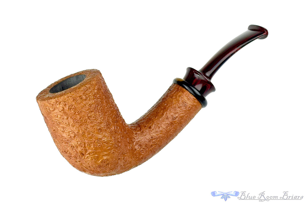 Bill Shalosky Pipe 733 Bent Tan Blast Billiard with Brindle and Blackwood