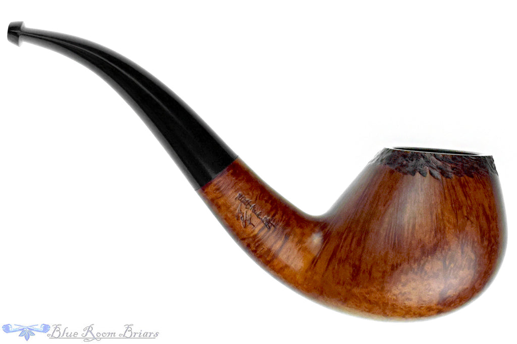 Blue Room Briars is proud to present this The Briar Workshop (Elliott Nachwalter and Jorg Jemelka) 11 Bent Partial Rusticated Egg Estate Pipe with BRB Replacement Stem