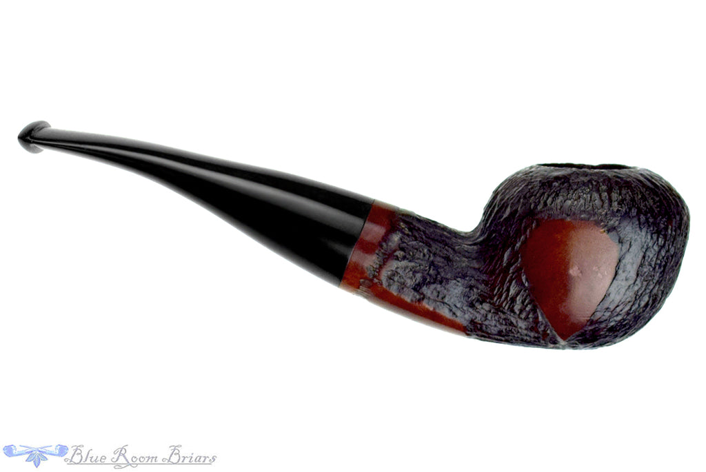 Blue Room Briars is proud to present this Old Briar Partial Rusticated Bent Bullmoose Estate Pipe