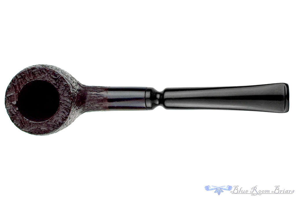 Blue Room Briars is proud to present this Danish Bent Sandblast Pot Sitter with Ebonite Ferrule Estate Pipe