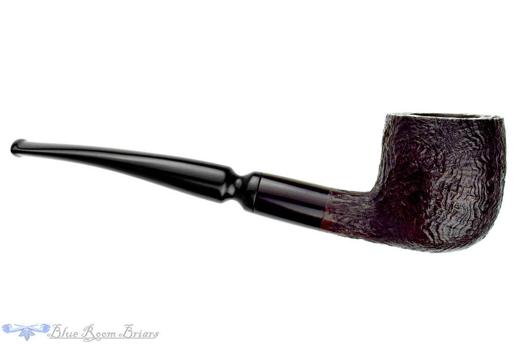 Blue Room Briars is proud to present this Danish Bent Sandblast Pot Sitter with Ebonite Ferrule Estate Pipe