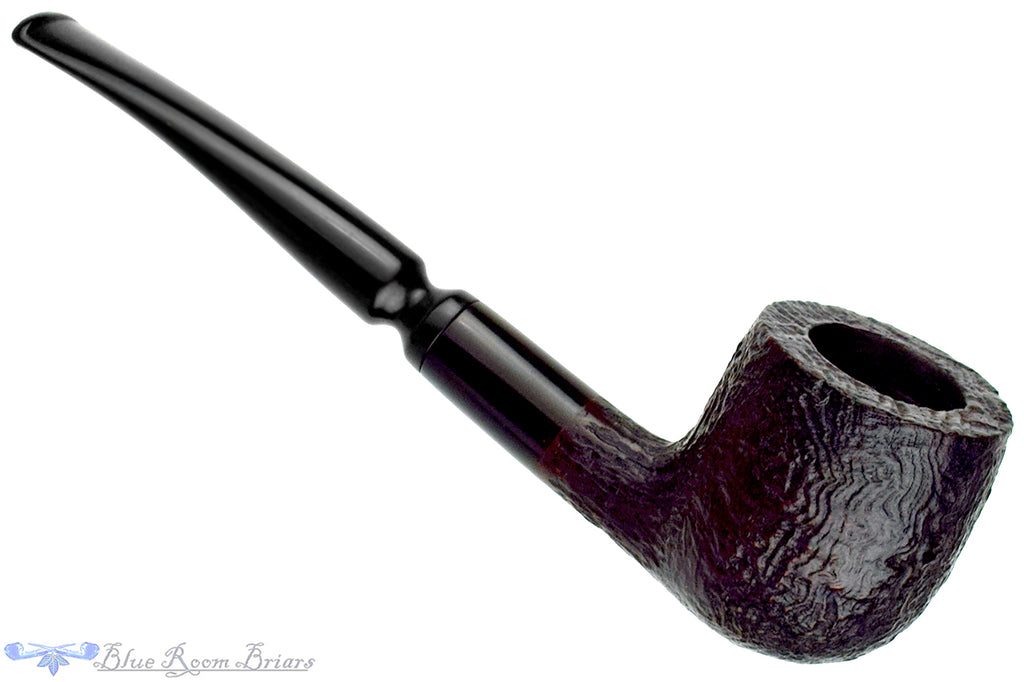Blue Room Briars is proud to present this Danish Bent Sandblast Pot Sitter with Ebonite Ferrule Estate Pipe