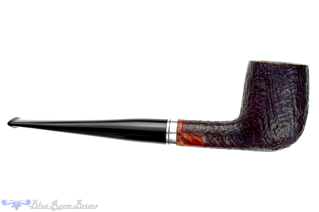 Blue Room Briars is proud to present this My Own Blend 745 Sandblast Billiard with Nickel Estate Pipe
