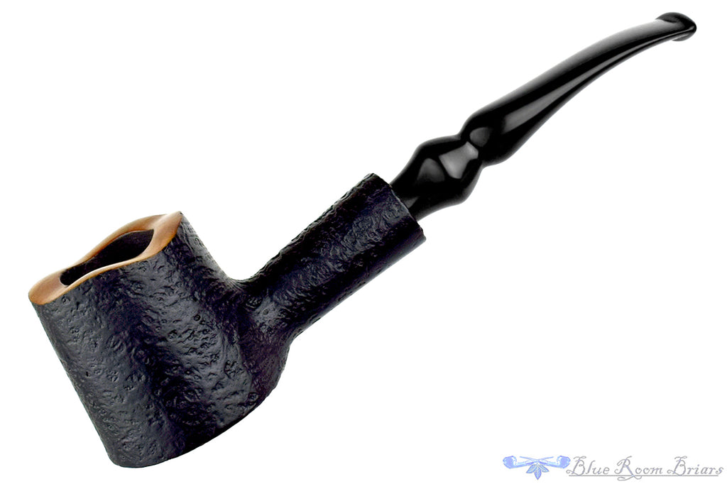 Italian 305 Bent Black Blast Volcano Estate Pipe