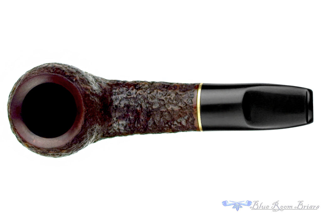 Blue Room Briars is proud to present this Savinelli Lolita 03 Bent Rusticated Pear (6mm Filter) with Oval Shank and Brass Estate Pipe