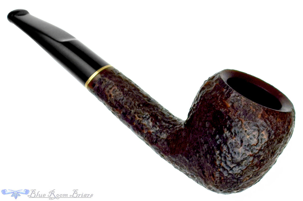Blue Room Briars is proud to present this Savinelli Lolita 03 Bent Rusticated Pear (6mm Filter) with Oval Shank and Brass Estate Pipe