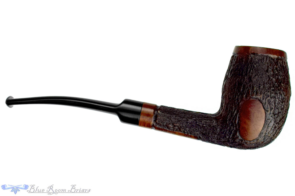 Blue Room Briar is proud to present this Old Briar SIA Partial Rusticated Bent Egg Estate Pipe