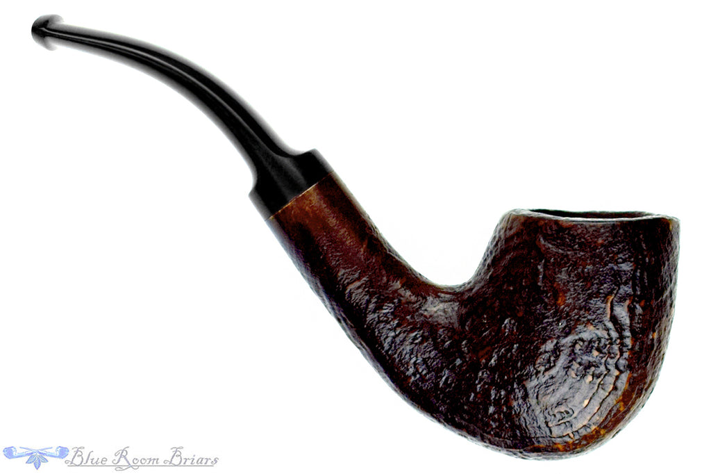 Blue Room Briar is proud to present this Georg Jensen Semi Handcut Sandblast Bent Egg Estate Pipe