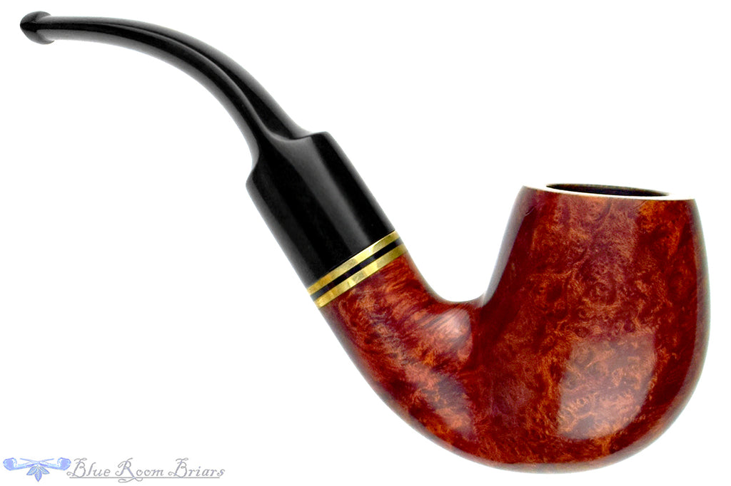 Blue Room Briars is proud to present this Georg Jensen 1st Edition 33 106 Bent Billiard with Brass and Acrylic Estate Pipe