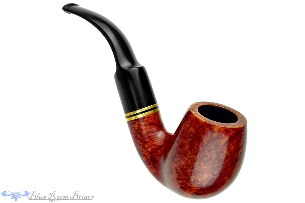 Blue Room Briars is proud to present this Georg Jensen 1st Edition 33 106 Bent Billiard with Brass and Acrylic Estate Pipe