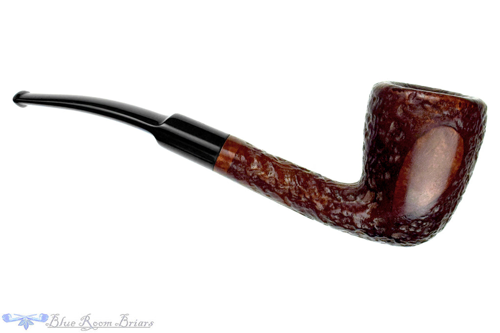 Blue Room Briar is proud to present this York De Luxe 1526 Bent Partial Rusticated Oval Shank Dublin Estate Pipe