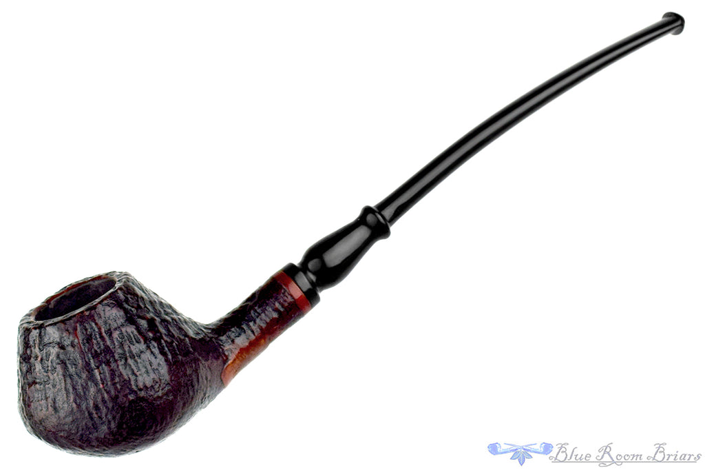 Bjarne Handmade Bent Sandblast Demi-Warden UNSMOKED Estate Pipe