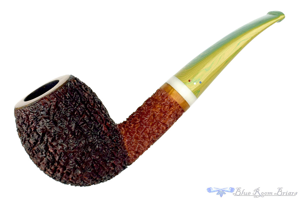Dr. Bob Pipe Bent Rusticated Egg with Brindle and Acrylic
