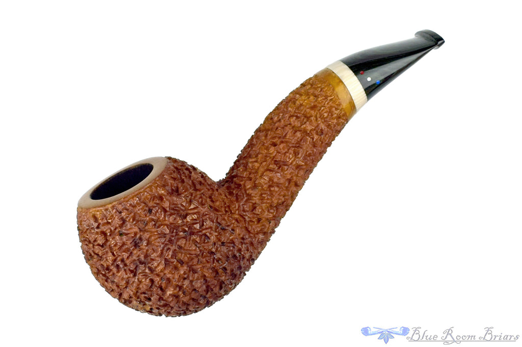 Dr. Bob Pipe Rusticated Hawkbill with Jade Brindle and Ivorite