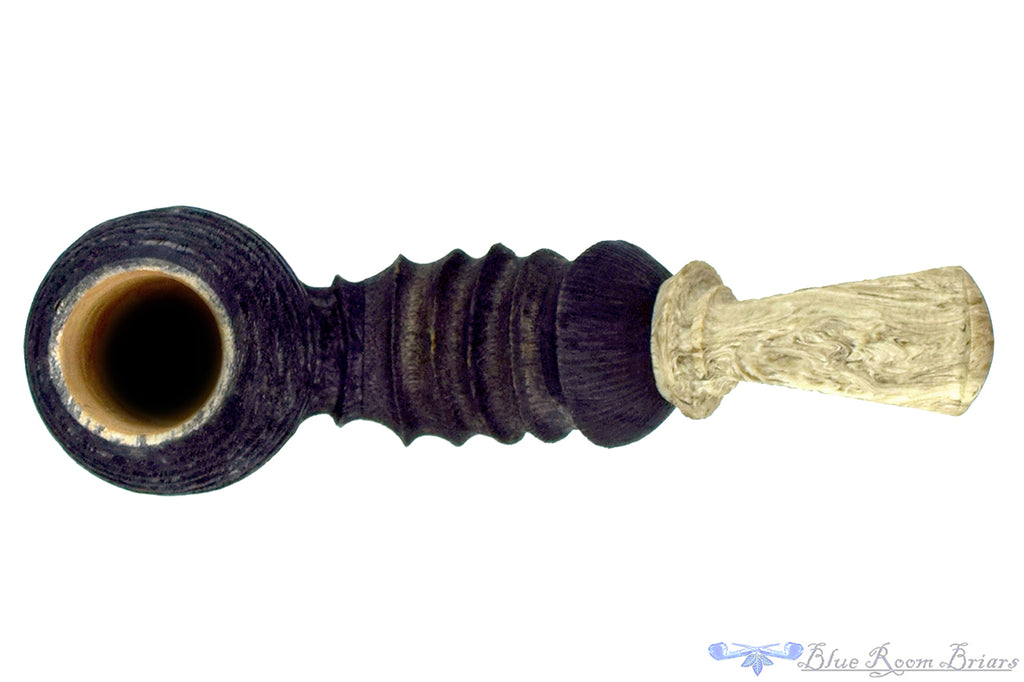 Blue Room Briars is proud to present this Brian Orton Pipe Bent Carved Driftwood Egg with Bamboo