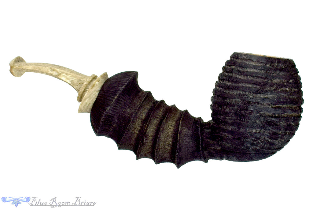 Blue Room Briars is proud to present this Brian Orton Pipe Bent Carved Driftwood Egg with Bamboo