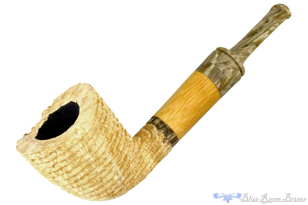 Blue Room Briars is proud to present this Brian Orton Pipe Carved Driftwood Dublin with Plateau and Wood