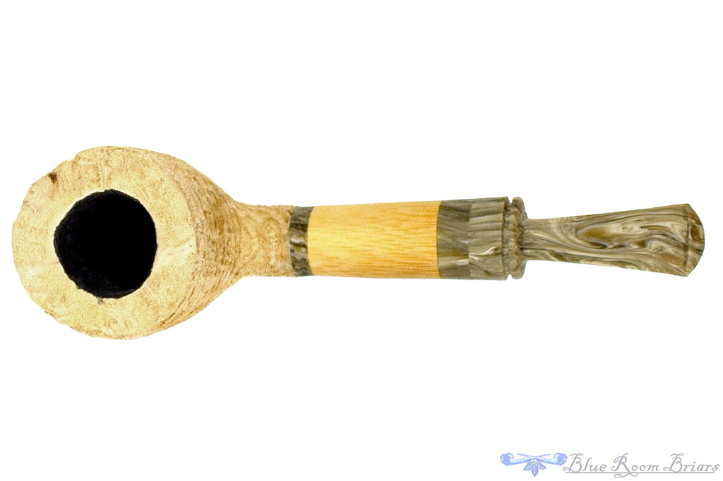 Blue Room Briars is proud to present this Brian Orton Pipe Carved Driftwood Dublin with Plateau and Wood