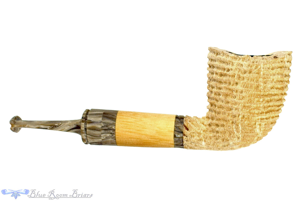 Blue Room Briars is proud to present this Brian Orton Pipe Carved Driftwood Dublin with Plateau and Wood