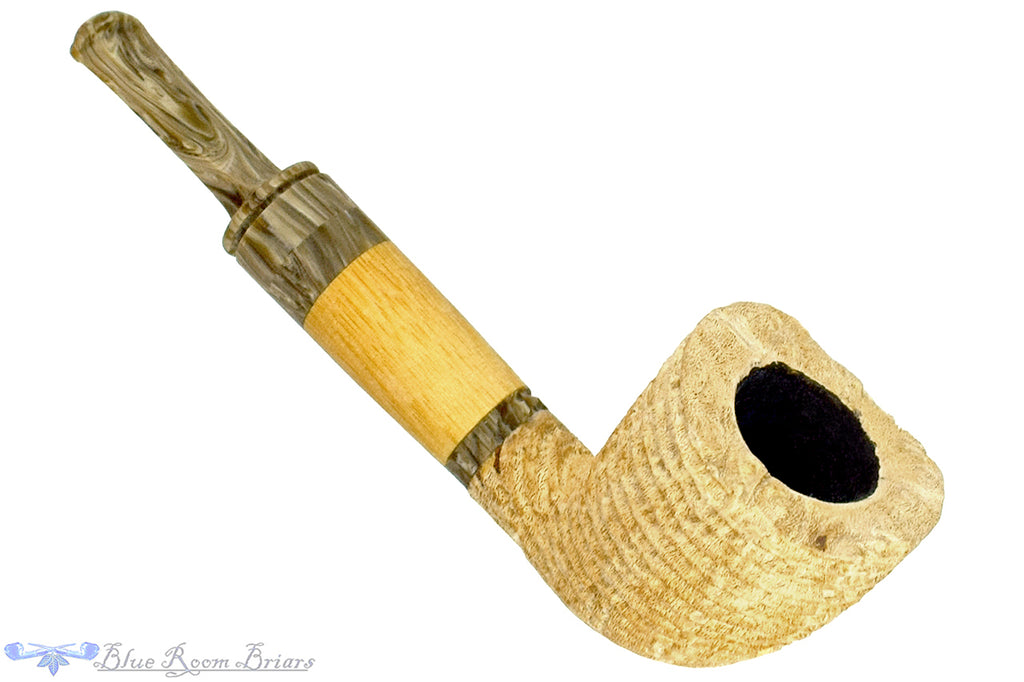 Blue Room Briars is proud to present this Brian Orton Pipe Carved Driftwood Dublin with Plateau and Wood