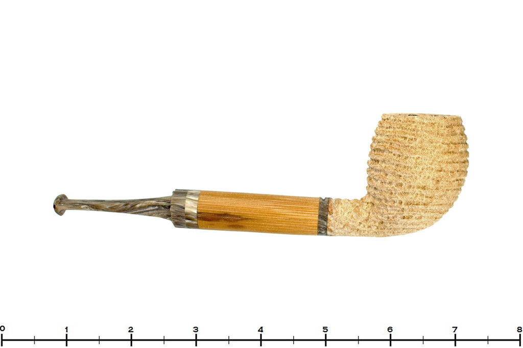 Blue Room Briars is proud to present this Brian Orton Pipe Carved Driftwood Belge with Bamboo