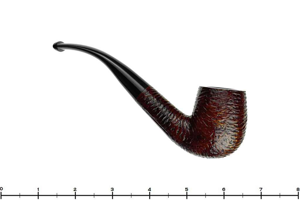 Blue Room Briars is proud to present this Sasieni Four Dot Rustic Carved Bent Billiard Estate Pipe