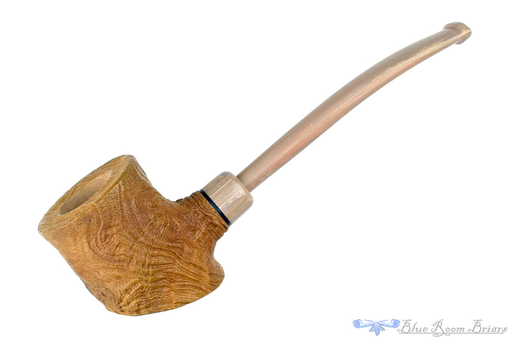 Jan Pietenpauw Pipe Sine Sandblast Strawberry Wood Poker with Brindle and Military Mount