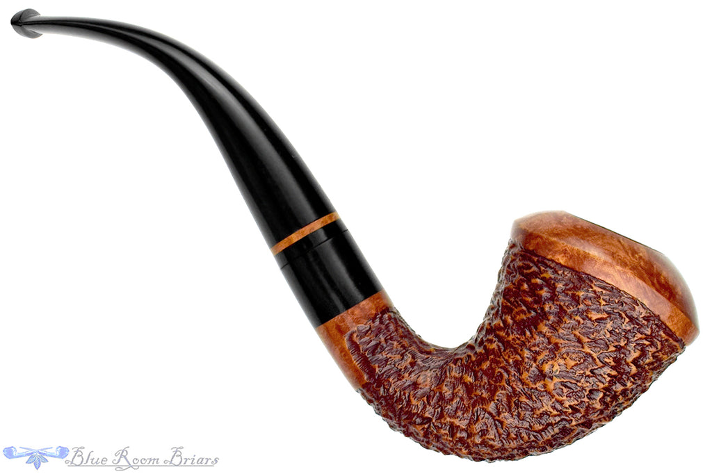 Blue Room Briars is proud to present this Jirsa 106 Bent Contrast Carved Dublin with Briar and Ebonite Ferrule Estate Pipe