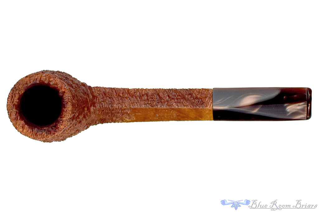 Blue Room Briars is proud to present this The Tinder Box Verona Russet Coral 603 Bent Rusticated Long Diamond Shank Billiard Estate Pipe