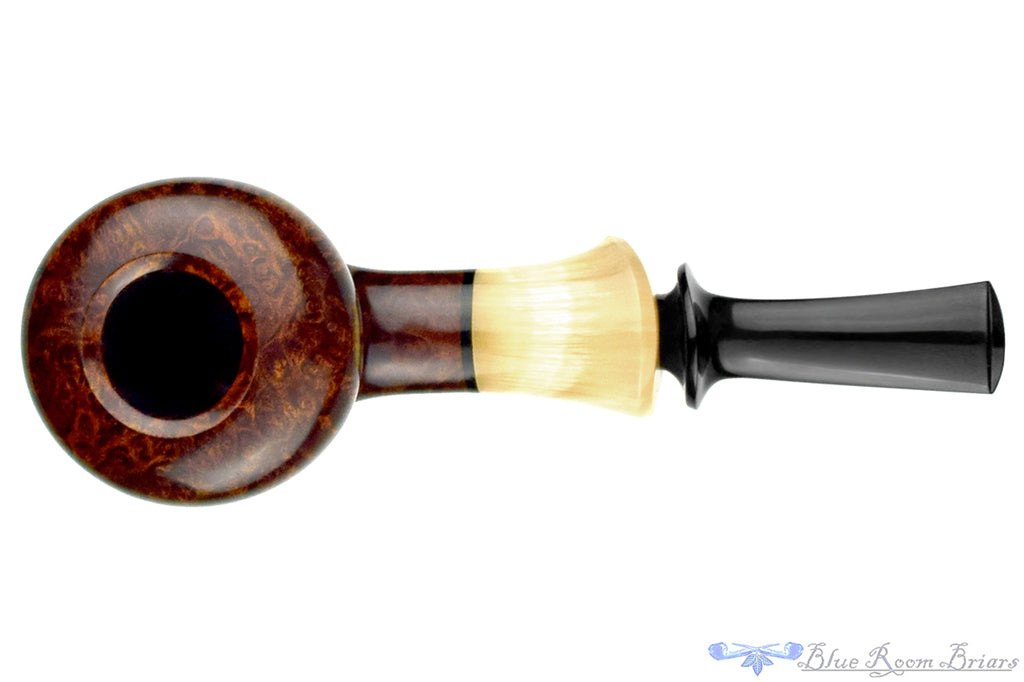 Jesek Pipe By Martin Paljesek Straight Grain Curved Sitter with Horn Ferrule