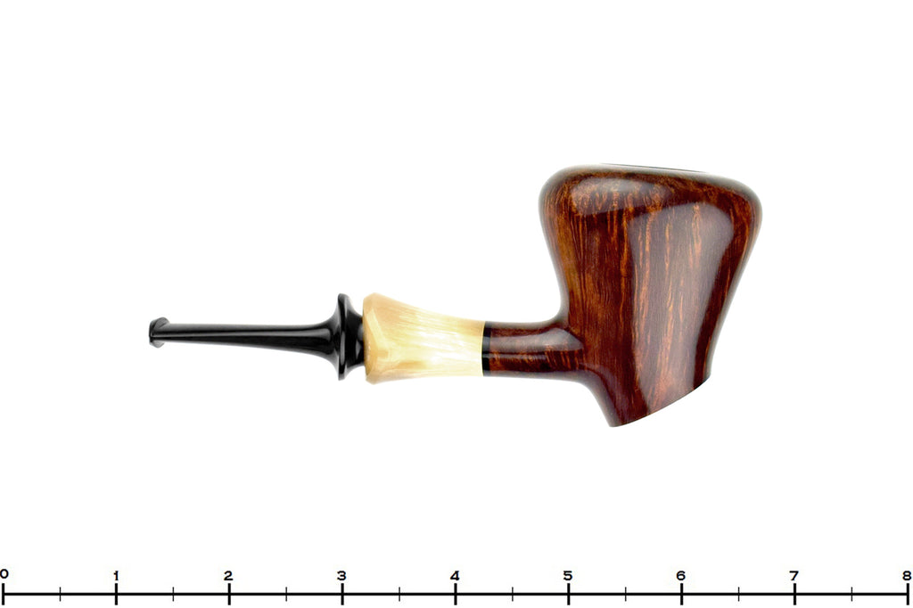 Jesek Pipe By Martin Paljesek Straight Grain Curved Sitter with Horn Ferrule