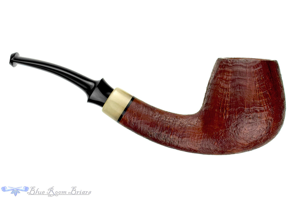 Blue Room Briars is proud to present this Jesek Pipe By Martin Paljesek Bent Sandblast Billiard with Horn