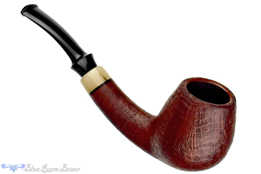 Blue Room Briars is proud to present this Jesek Pipe By Martin Paljesek Bent Sandblast Billiard with Horn