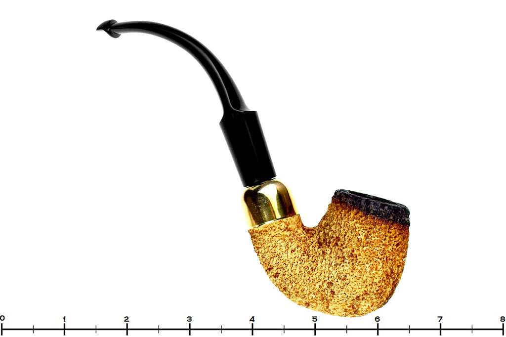 Blue Room Briar is proud to present this Peterson Meerschaum Bent Rusticated Fumed Billiard with Brass and P-Lip Estate Pipe