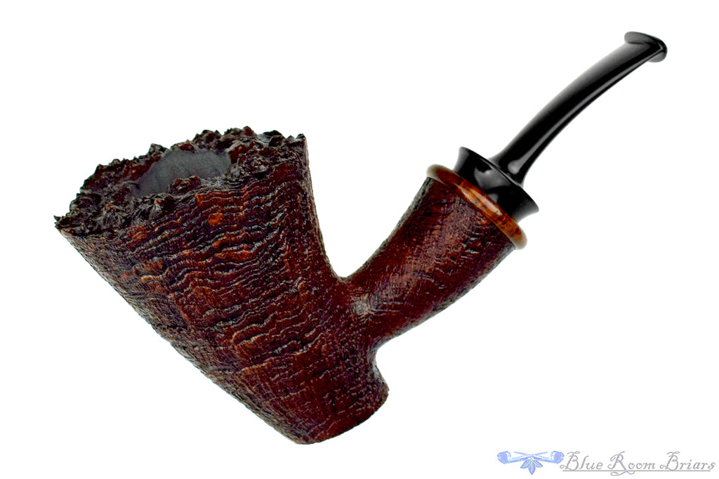 Bill Shalosky Pipe 780 Bent Ring Blast Cherrywood Sitter with Plateau and Cocobolo