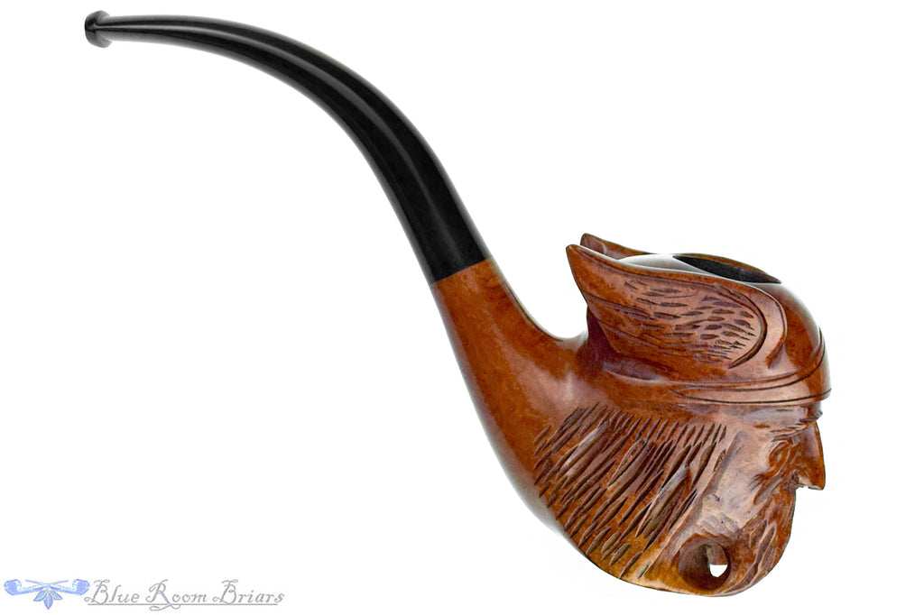 Blue Room Briars is proud to present this French Handmade Bent Viking Figural Estate Pipe