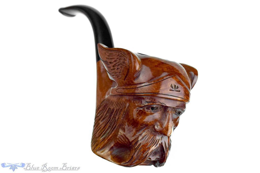 Blue Room Briars is proud to present this French Handmade Bent Viking Figural Estate Pipe