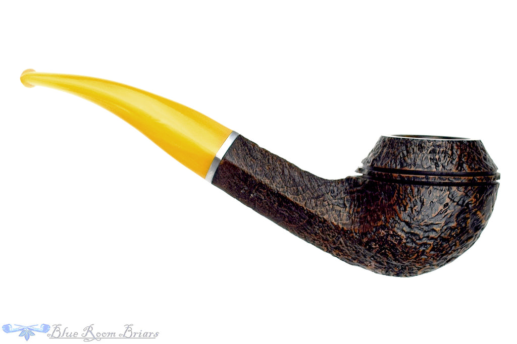 Blue Room Briars is proud to present this Vauen Lessing 507 Bent Contrast Blast Bulldog with Nickel UNSMOKED Estate Pipe