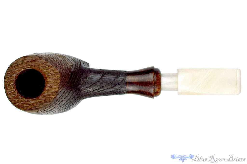 Blue Room Briars is proud to present this Ob Sandblast Morta Volcano Poker Sitter with Briar Ferrule UNSMOKED Estate Pipe