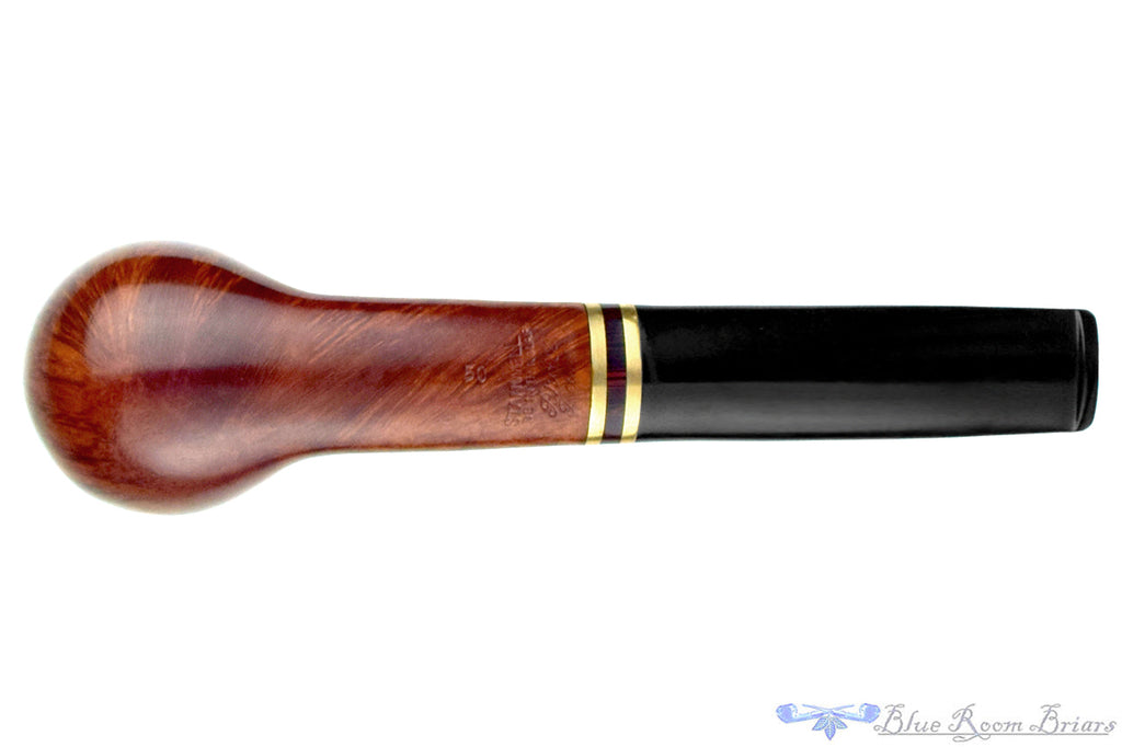 Blue Room Briar is proud to present this Stanwell Brass Band 50 Oval Shank Billiard with Brass and Acrylic Estate Pipe