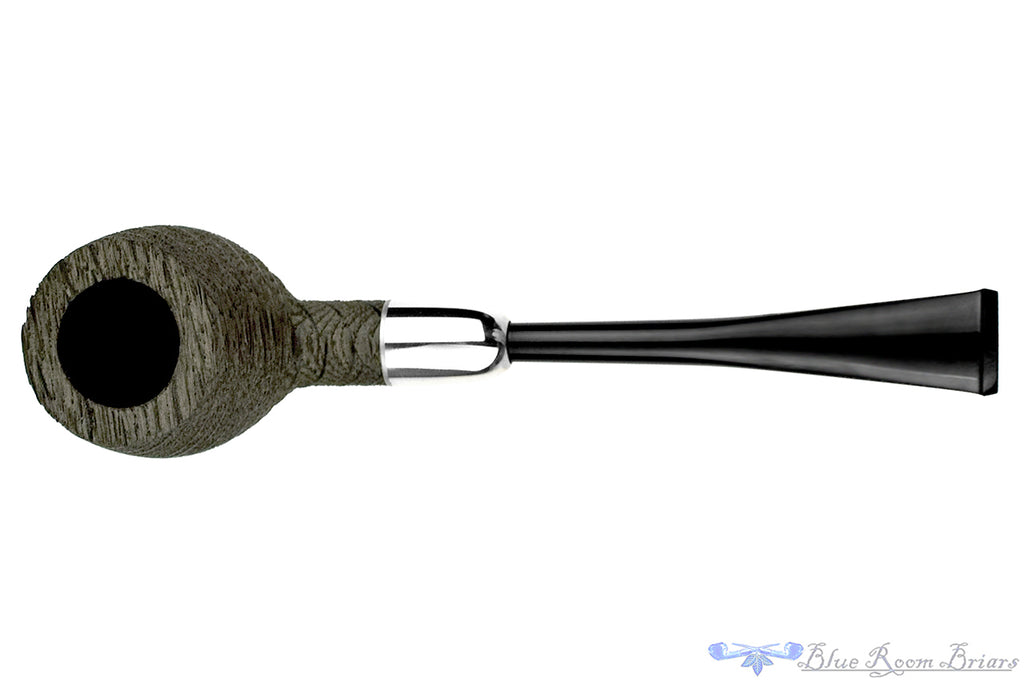 Blue Room Briars is proud to present this Yorgos Mitakidis Pipe 0925 Sandblast Morta Billiard with Silver and Military Mount