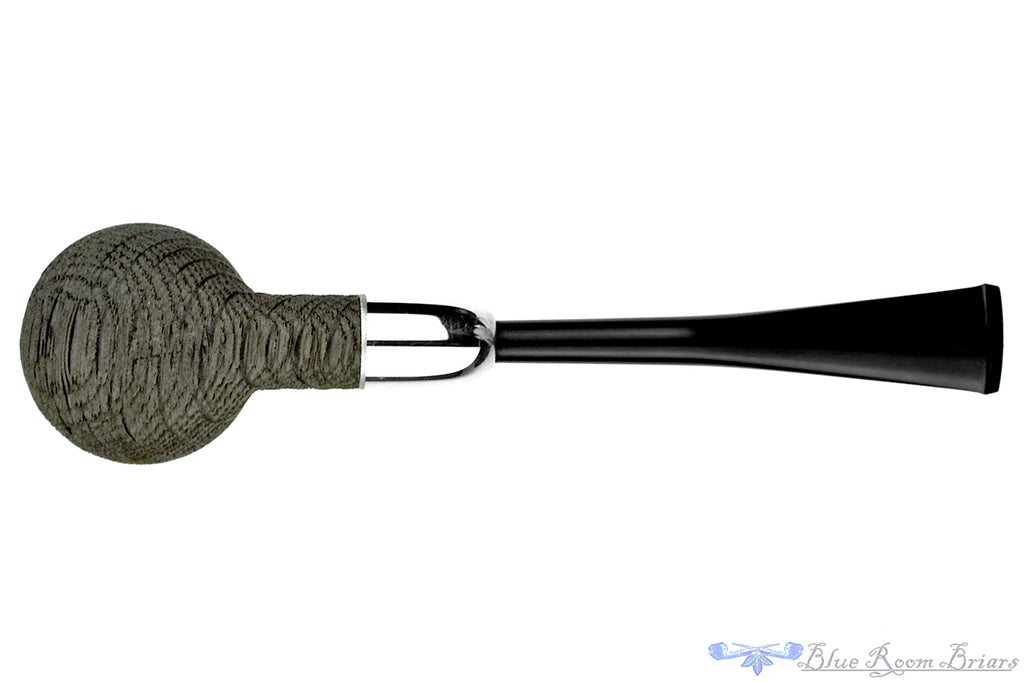 Blue Room Briars is proud to present this Yorgos Mitakidis Pipe 0925 Sandblast Morta Billiard with Silver and Military Mount