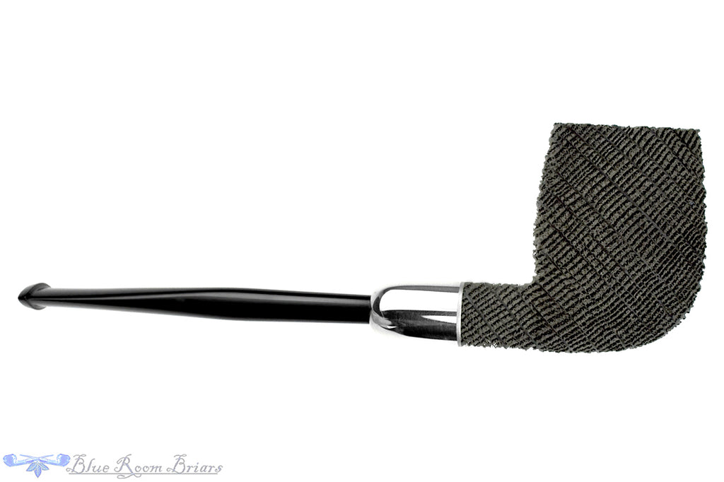 Blue Room Briars is proud to present this Yorgos Mitakidis Pipe 0925 Sandblast Morta Billiard with Silver and Military Mount