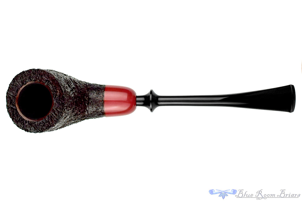 Yorgos Mitakidis Pipe 6824 Bent Sandblast Round Shank Dublin with Ebonite Ferrule and Military Mount
