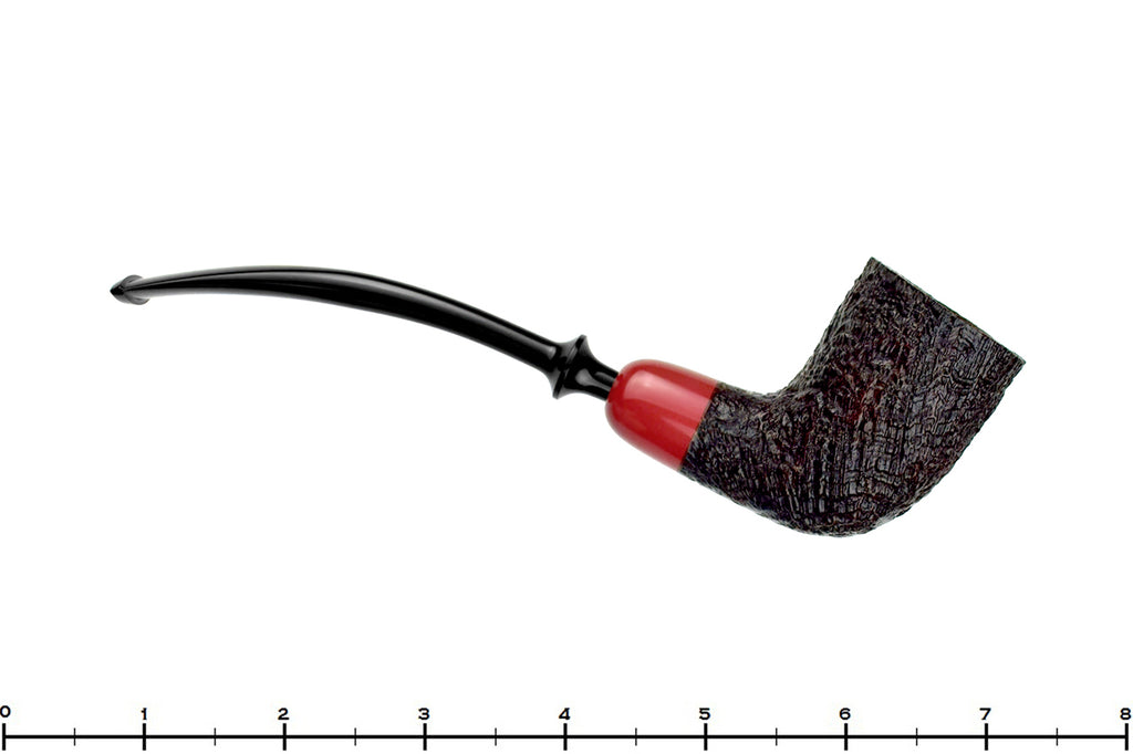 Yorgos Mitakidis Pipe 6824 Bent Sandblast Round Shank Dublin with Ebonite Ferrule and Military Mount