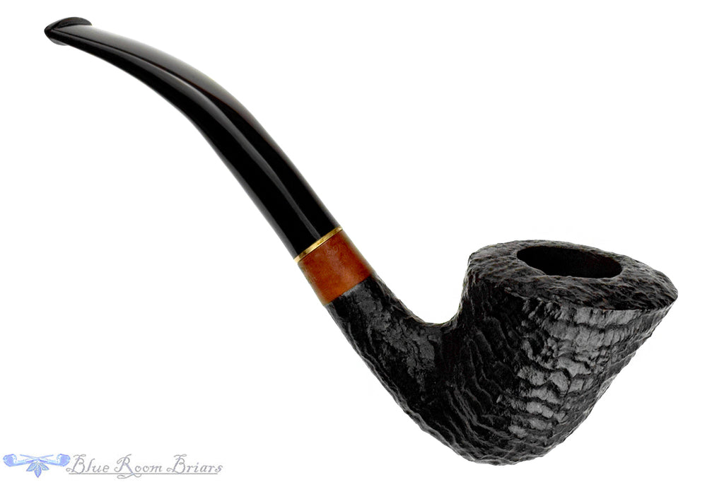 Blue Room Briars is proud to present this W. Ø. Larsen Double Black 83 Bent Sandblast Yachtsman with Brass Estate Pipe