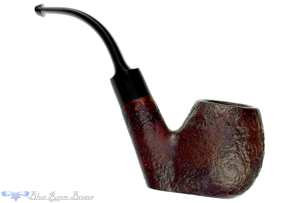 Blue Room Briars is proud to present this GBD Collector Prehistoric 9534 Bent Sandblast Apple Sitter Estate Pipe with BRB Replacement Stem