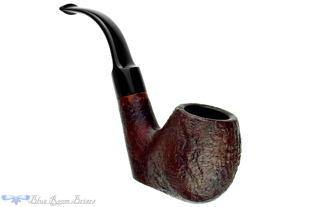 Blue Room Briars is proud to present this GBD Collector Prehistoric 9534 Bent Sandblast Apple Sitter Estate Pipe with BRB Replacement Stem